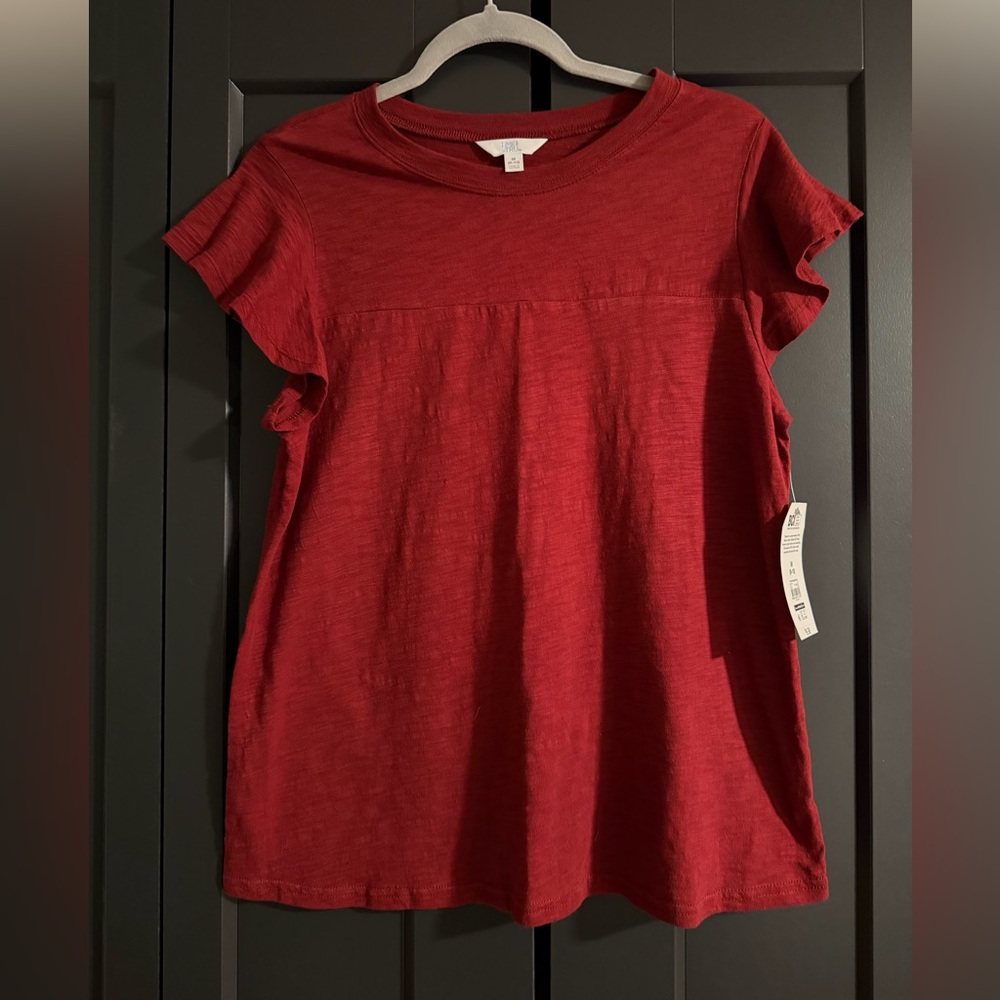 Time and Tru cotton top, size M. NWT, maroon/brick red